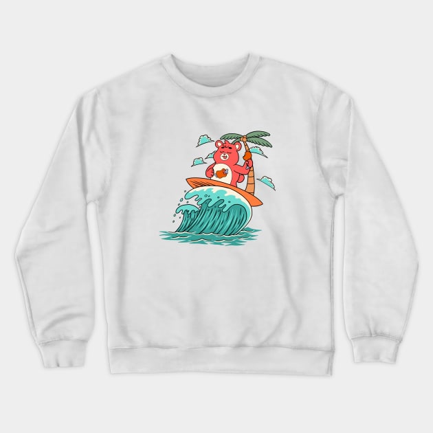 Care Bears Eating While Surfing Crewneck Sweatshirt by mixedaiart